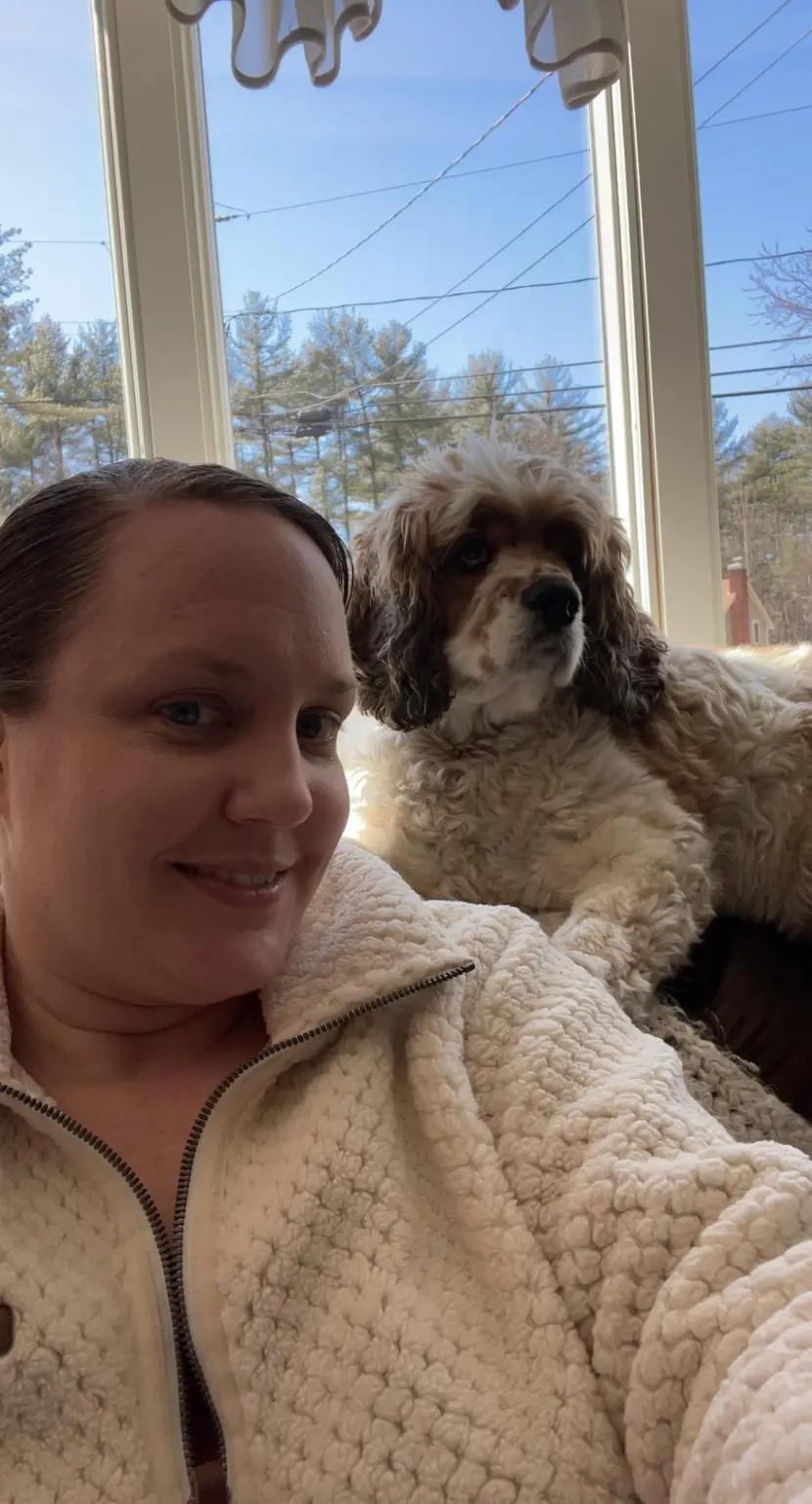 Amanda with a dog